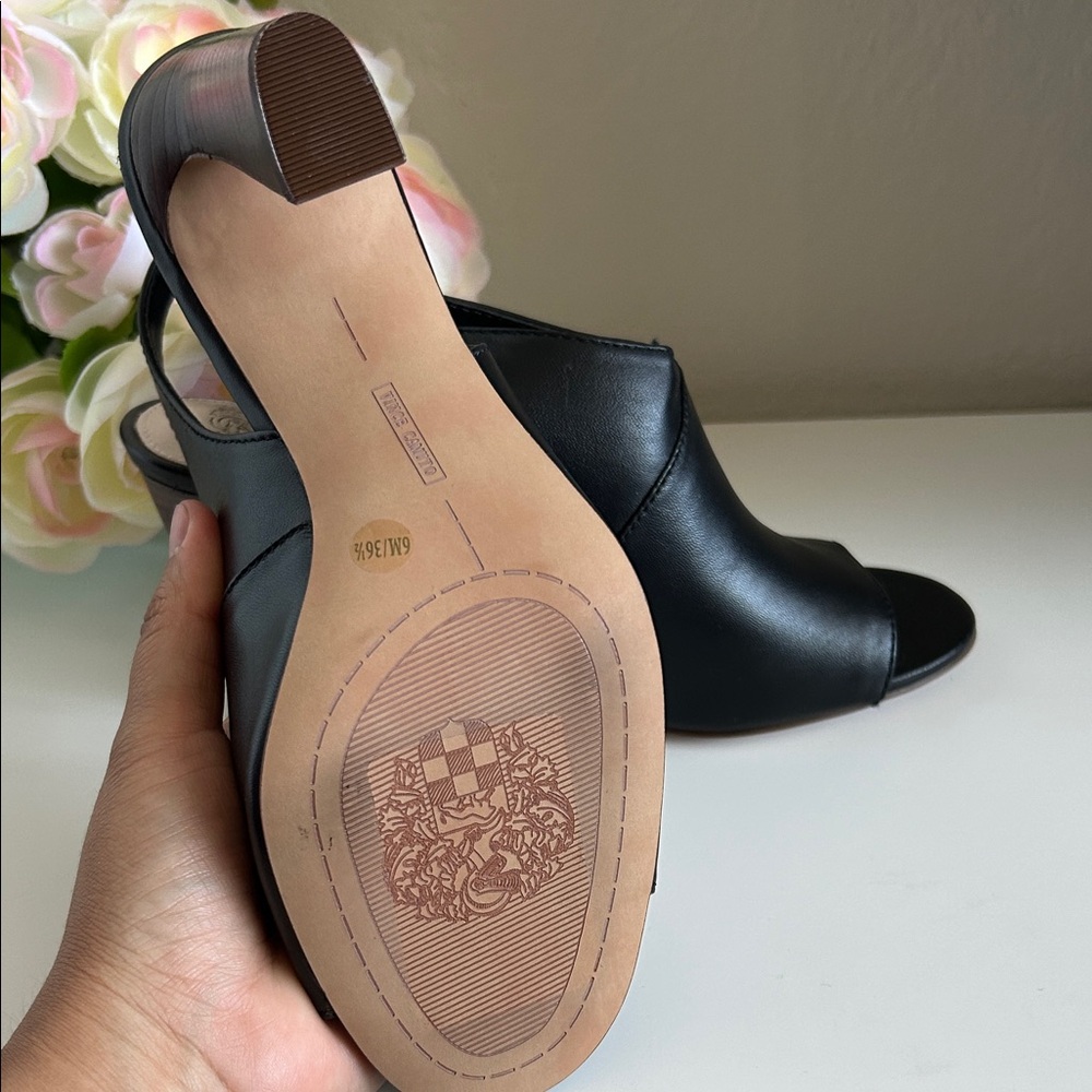 Vince Camuto Black Peep-Toe Heels - Picture 5 of 8